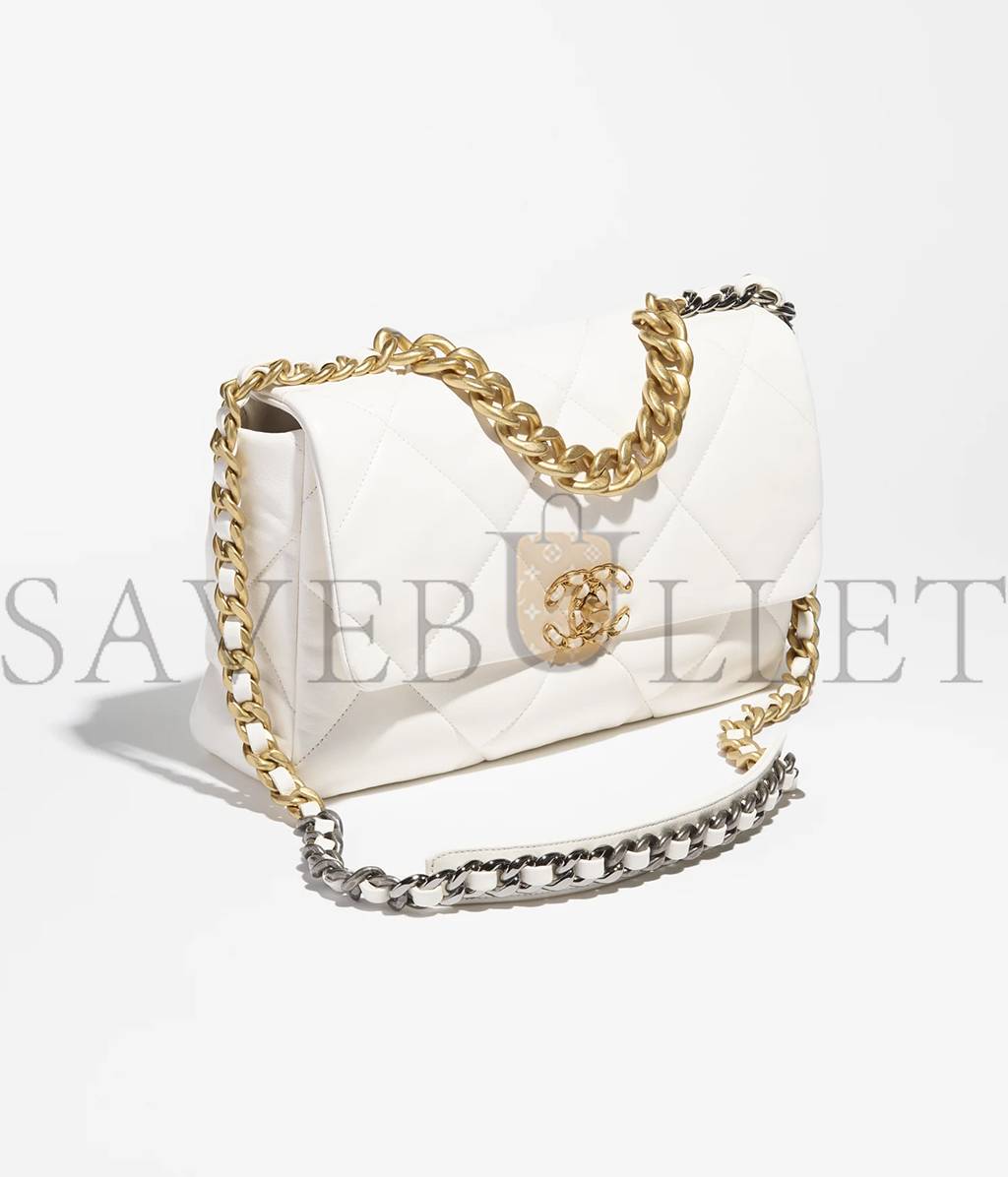 Ch*el 19 large handbag gold hardware as1161 b01564 (30*20*10cm)