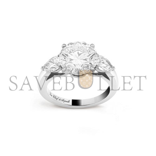 V*N CL*F arpels motifs petales solitaire, 3.19 ct dfl - platinum vcarp4sf00