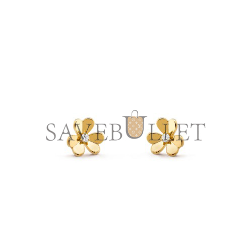 v*n cl*f arpels frivole earrings, mini model - yellow gold, Di*m*nd vcarp0j300