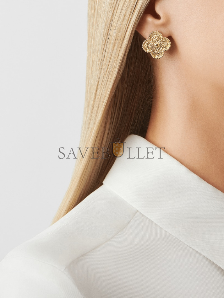 V*N CL*F arpels magic alhambra earrings - yellow gold vcaro1ii00