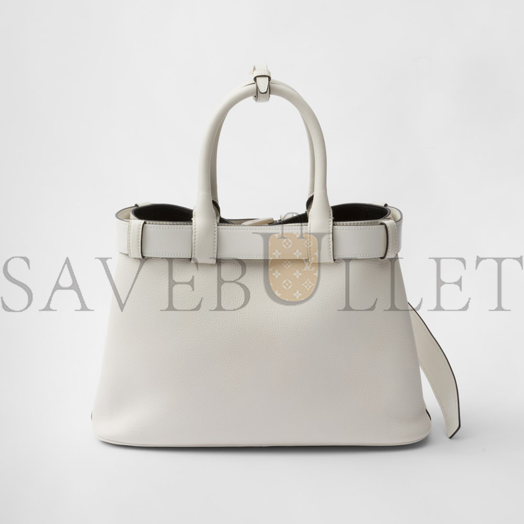 Pra*a buckle medium leather handbag with belt 1ba434 (32*23*11cm)