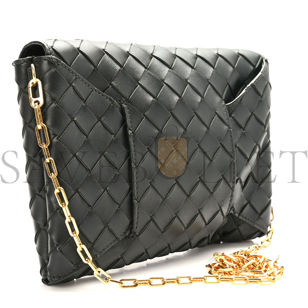 bo*te*ga Ve*ne*ta nappa intrecciato envelope pouch black (20*15cm)