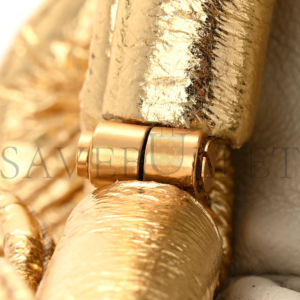 bo*te*ga Ve*ne*ta metallic crinkled lambskin the mini pouch oro (22*12*6cm)