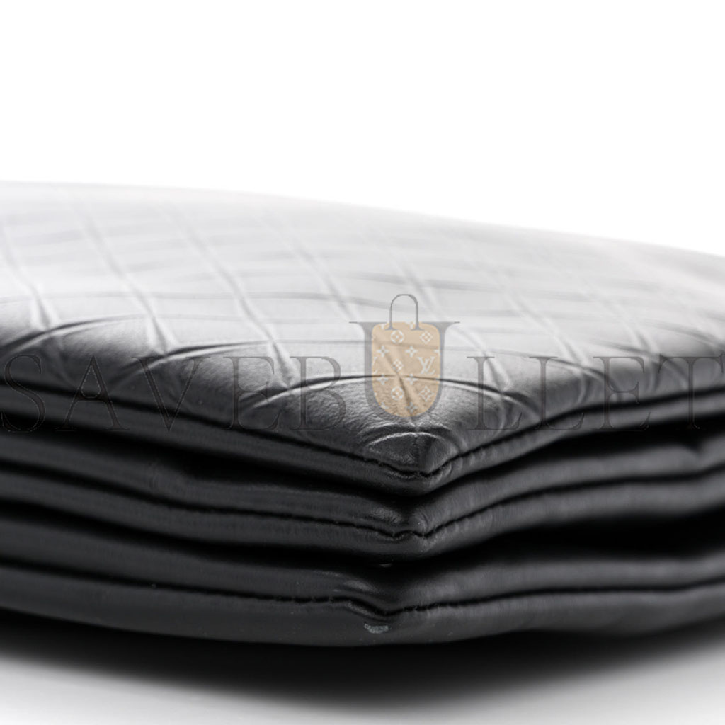 bo*te*ga Ve*ne*ta intrecciato embossed triple zip messenger bag black (38*25*5cm)