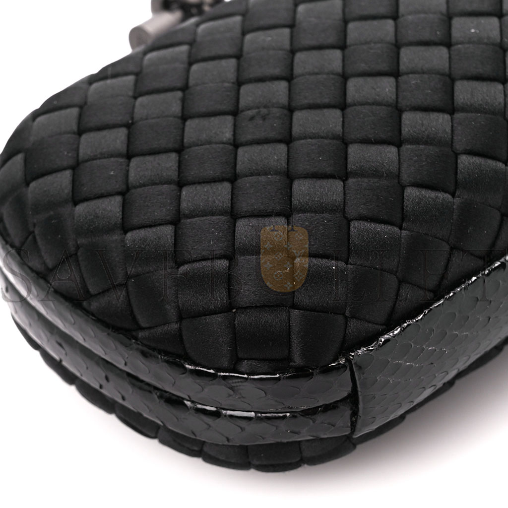bo*te*ga Ve*ne*ta satin intreccio impero ayers knot clutch black (17*10*4cm)