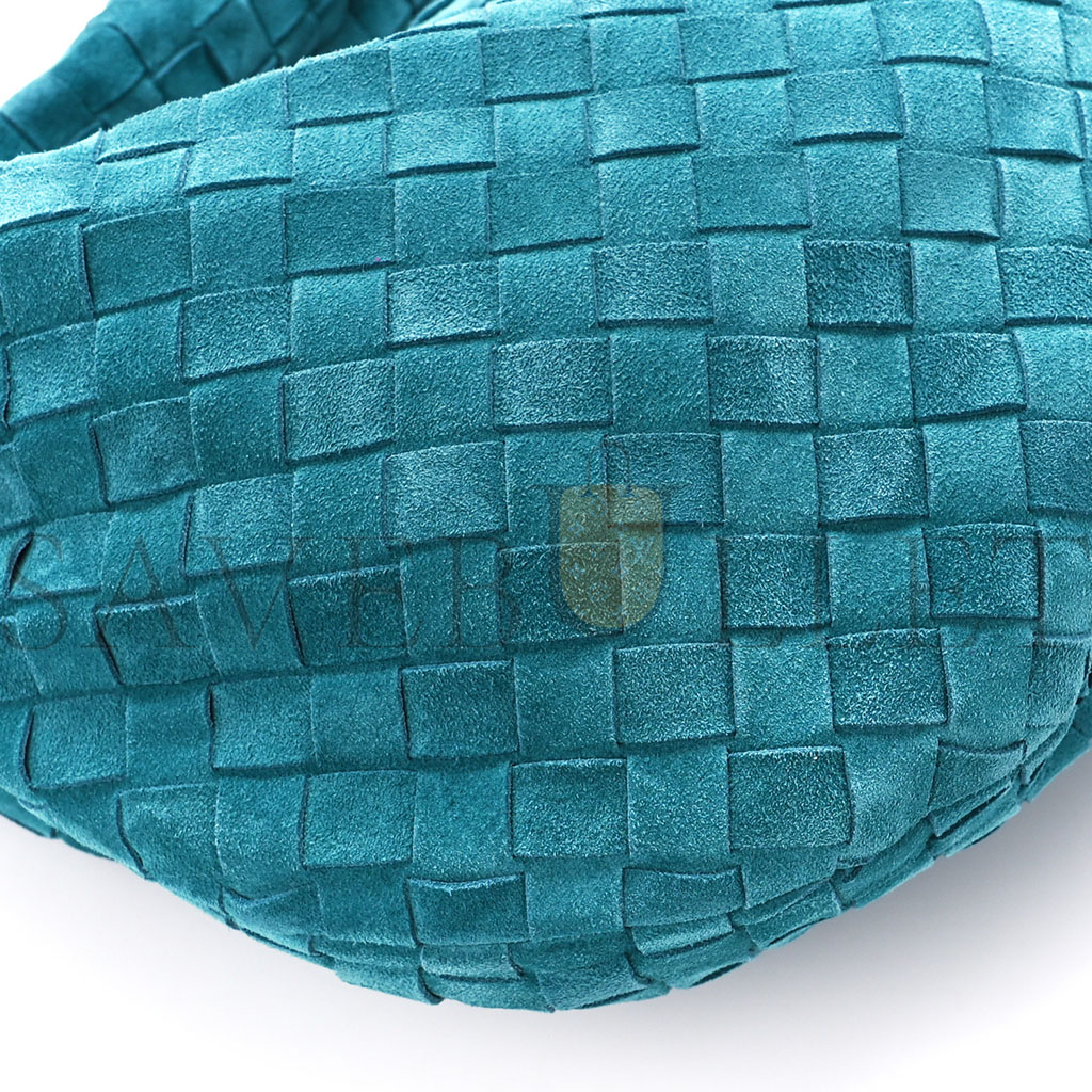 bo*te*ga Ve*ne*ta suede intrecciato teen jodie hobo petroleum blue (36*20*13cm)