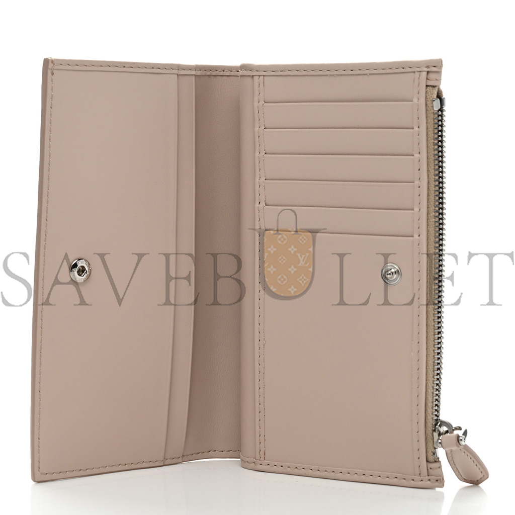 Pra*a vitello daino triangle continental zip wallet ninfea (16*10*2cm)