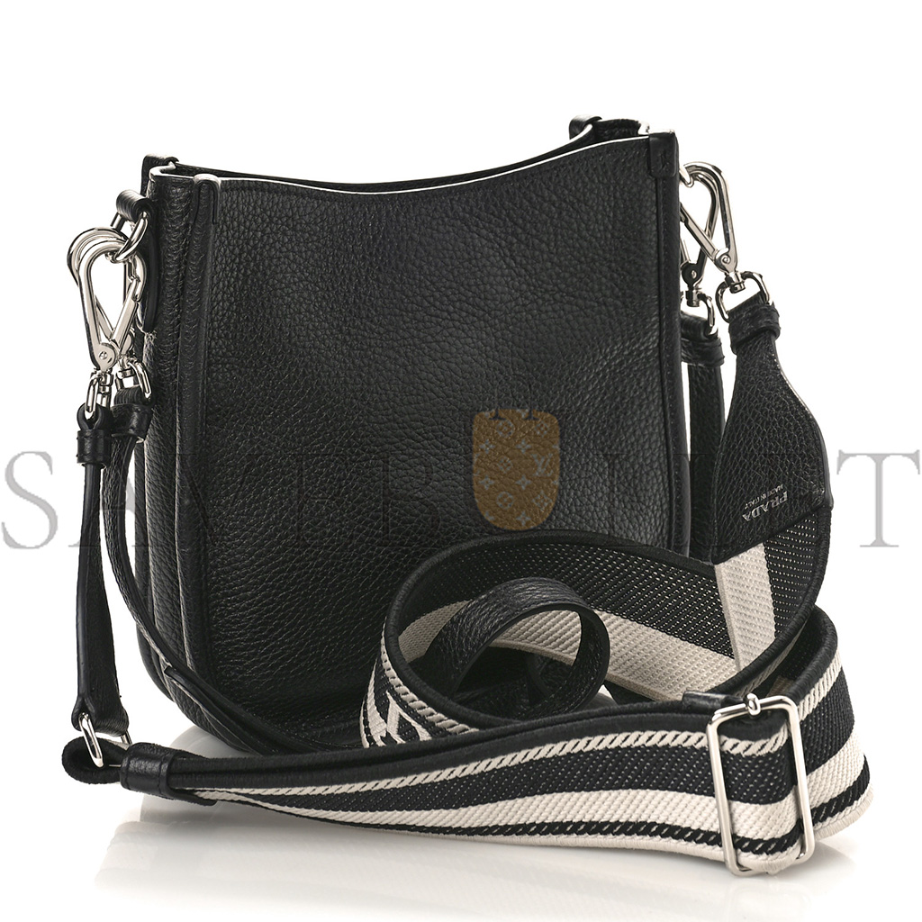 Pra*a vitello daino soft mini shoulder bag black (20*20*8cm)