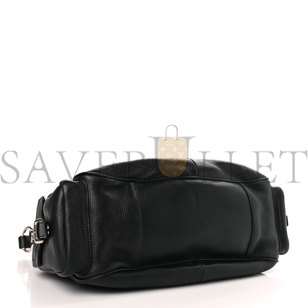 Pra*a vitello daino side pocket tote black (31*25*12cm)