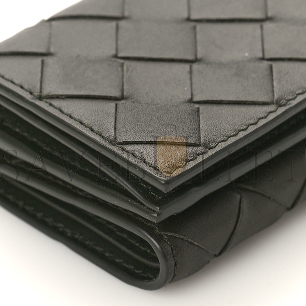 bo*te*ga Ve*ne*ta nappa maxi intrecciato tri fold wallet inkwell (10*7*3cm)