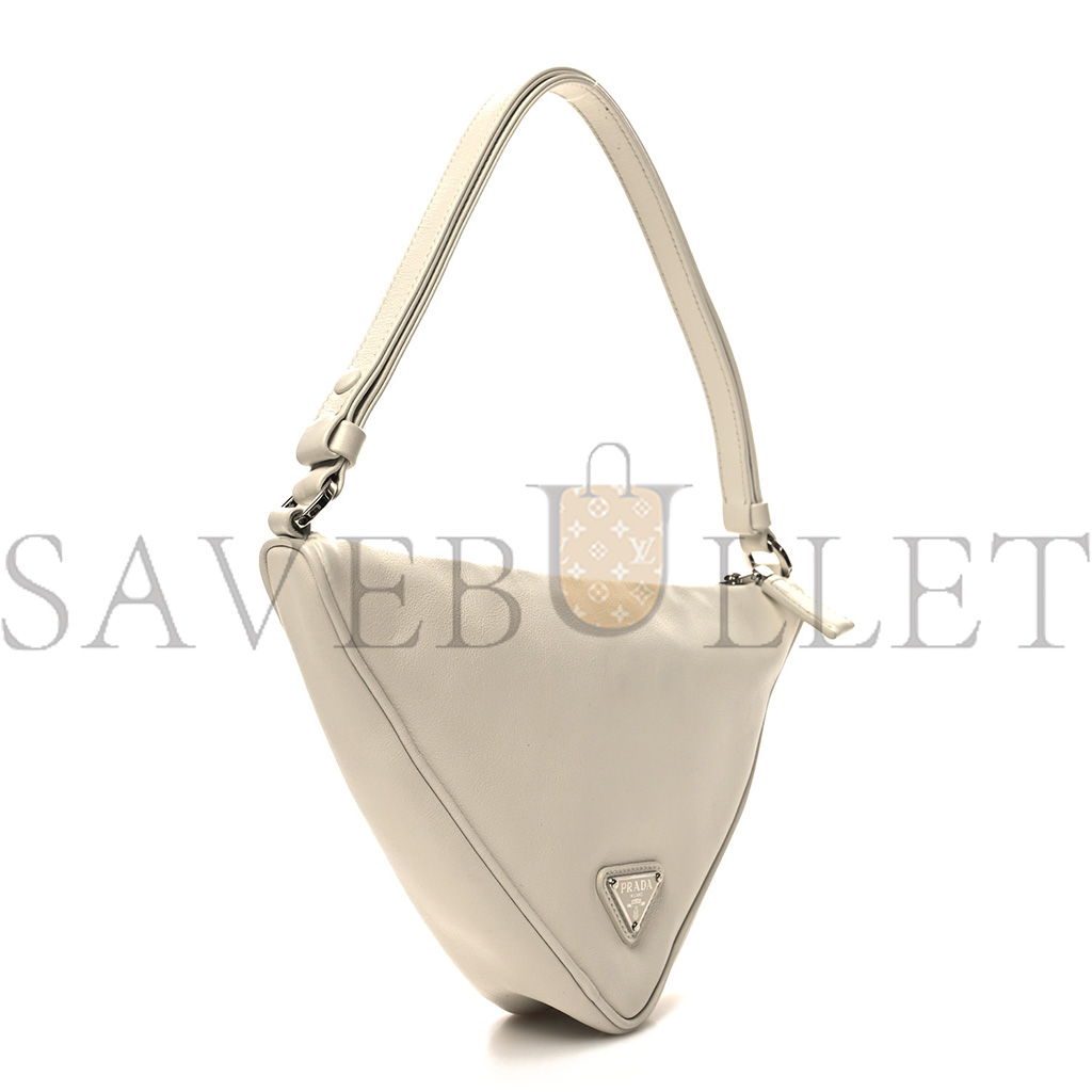 Pra*a grace lux triangle pouch white (26*14*8cm)