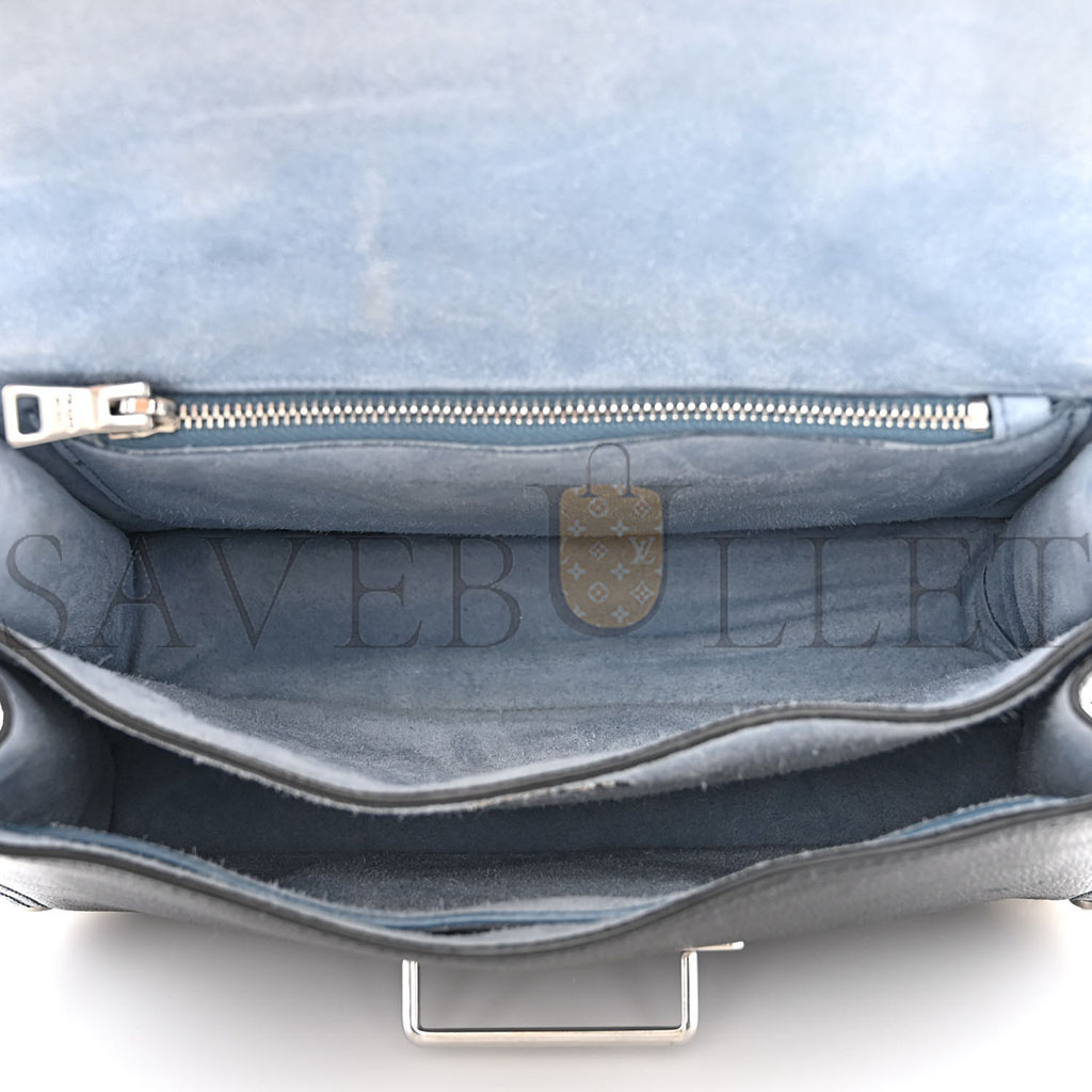 Pra*a glace calfskin large soft cahier bag black (23*17*8cm)