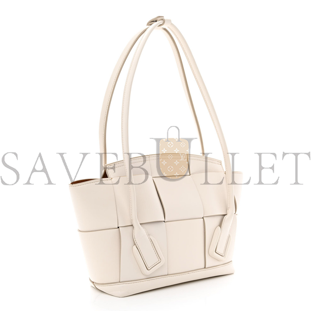 bo*te*ga Ve*ne*ta french calfskin maxi intrecciato small arco bianco (33*20*9cm)