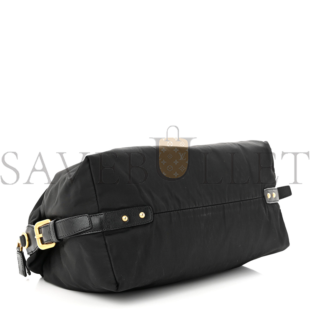 Pra*a nylon animalier boston bag black (33*20*15cm)