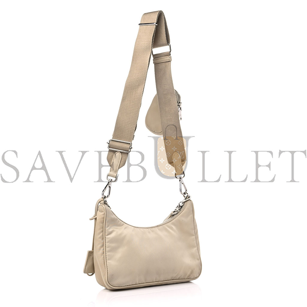 Pra*a nylon re-edition 2005 shoulder bag cammeo (22*13*6cm)