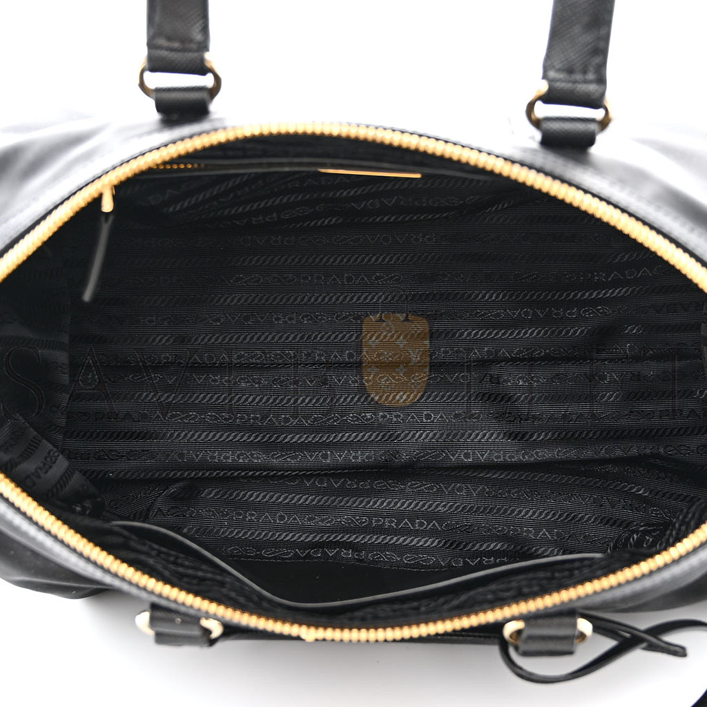 Pra*a nylon saffiano re-edition 2005 top handle bag black (20*11*10cm)
