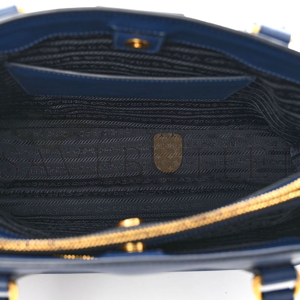 Pra*a saffiano lux medium tote bluette (33*23*14cm)