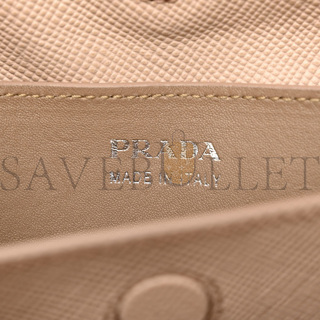 Pra*a saffiano cuir medium double handle tote cammeo (33*25*15cm)