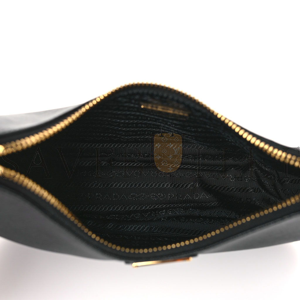 Pra*a saffiano lux re-edition 2005 shoulder bag black (22*17*6cm)