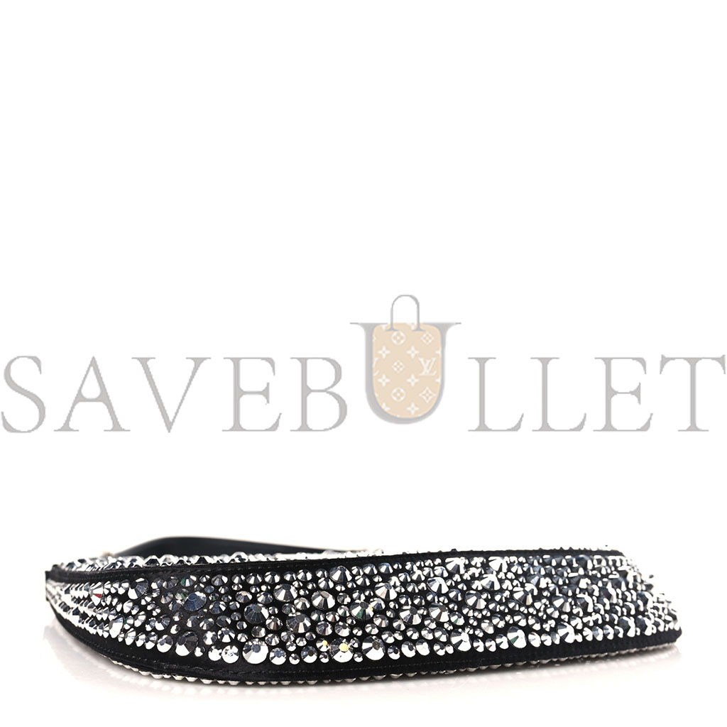 Pra*a satin crystal cleo shoulder bag black (21*19*3cm)