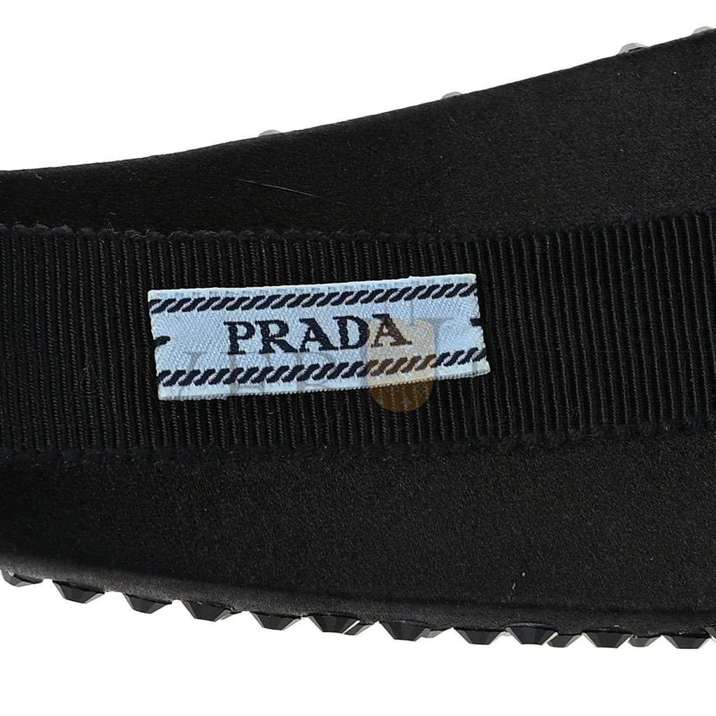 Pra*a satin crystal embellished headband black