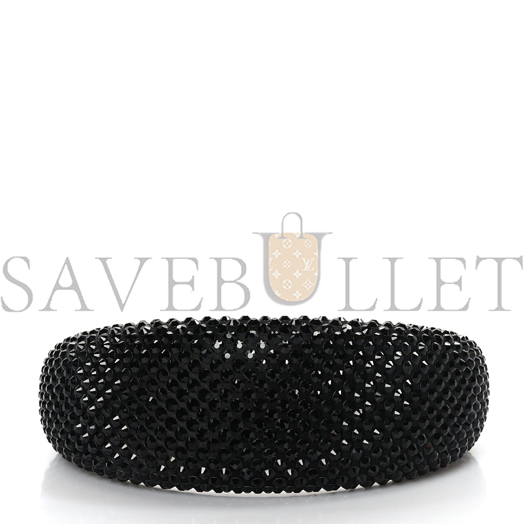 Pra*a satin crystal embellished headband black