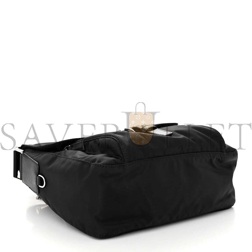 Pra*a tessuto nylon vela re-edition shoulder bag black (25*21*10cm)