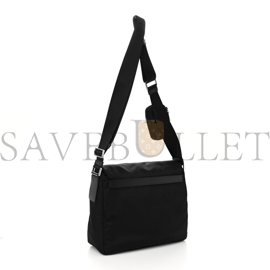 Pra*a tessuto nylon vela re-edition shoulder bag black (25*21*10cm)