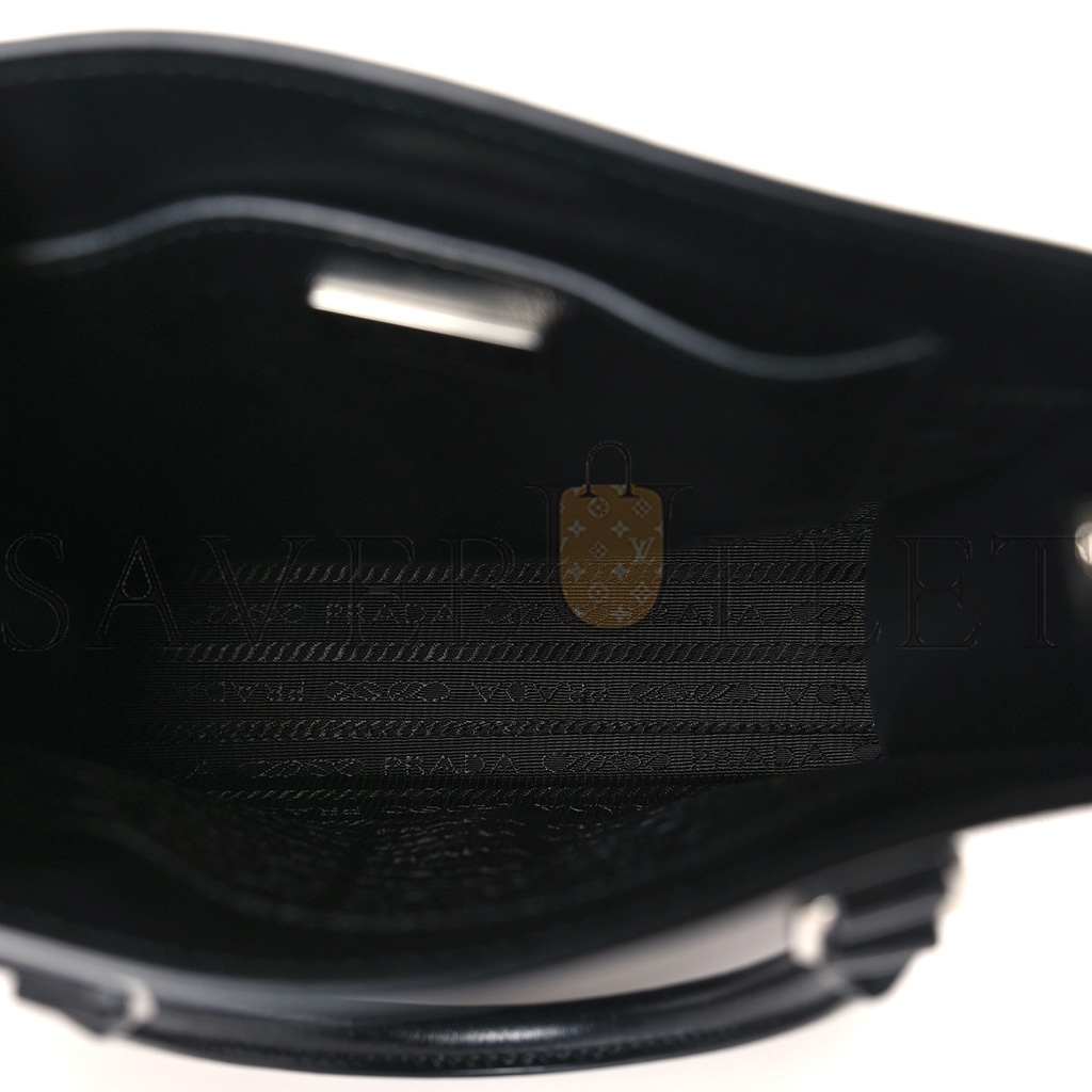 Pra*a soft calfskin small shoulder bag black (19*17*6cm)