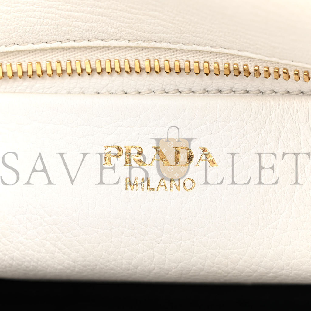 Pra*a vitello cervo mini satchel white (24*24*11cm)