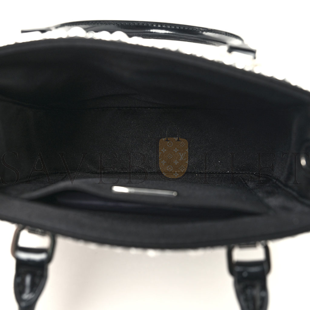 Pra*a satin crystal small tote bag metal (18*15*2cm)