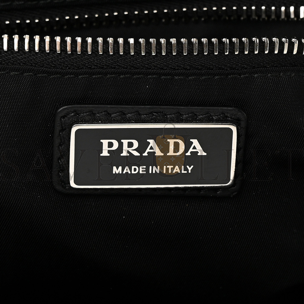 Pra*a tessuto re-nylon logo print belt bag black (22*13*6cm)