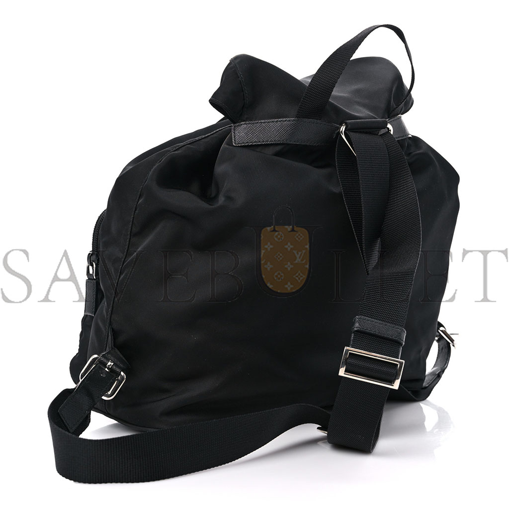 Pra*a tessuto nylon saffiano medium backpack black (29*28*15cm)