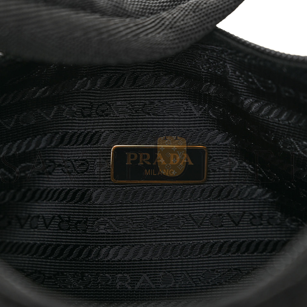 Pra*a tessuto nylon impuntu quilted shoulder bag black (23*13*6cm)