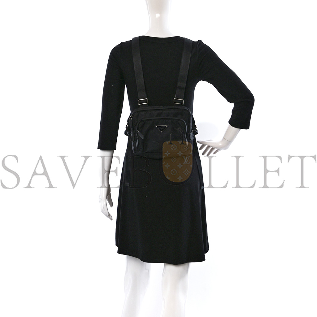 Pra*a tessuto nylon montagna harness bag black (22*18*5cm)