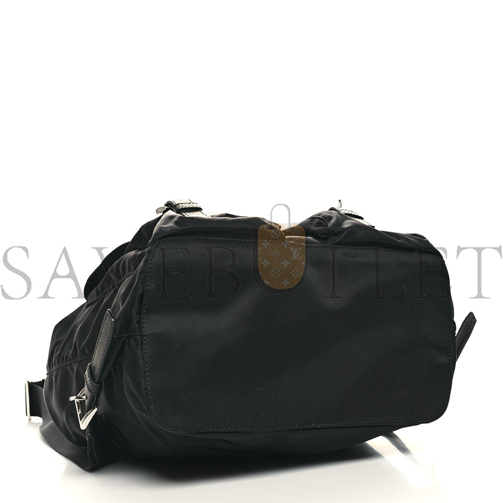 Pra*a tessuto nylon saffiano medium backpack black (33*29*15cm)