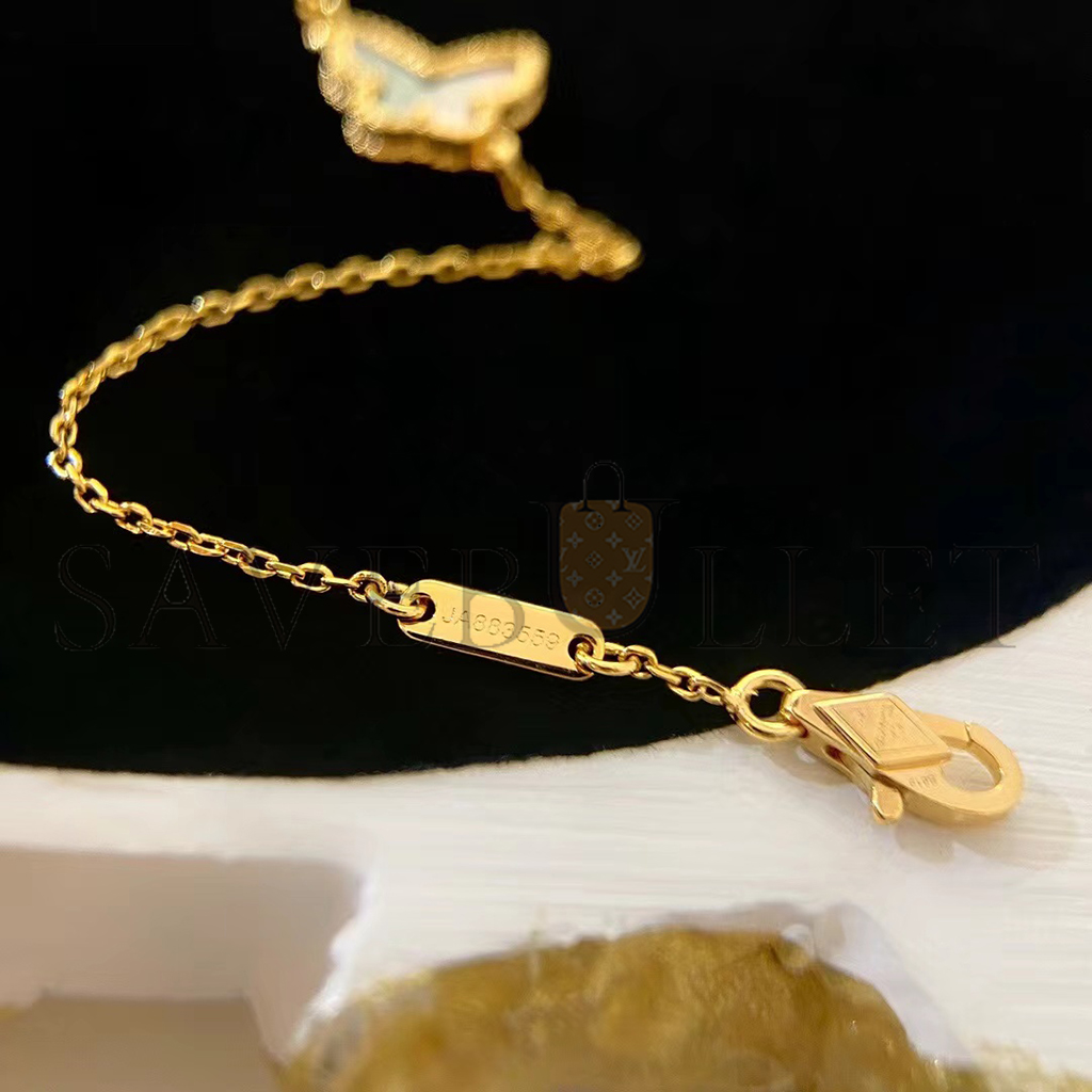 V*N CL*F arpels sweet alhambra butterfly bracelet - yellow gold, mother-of-pearl  vcarf69000