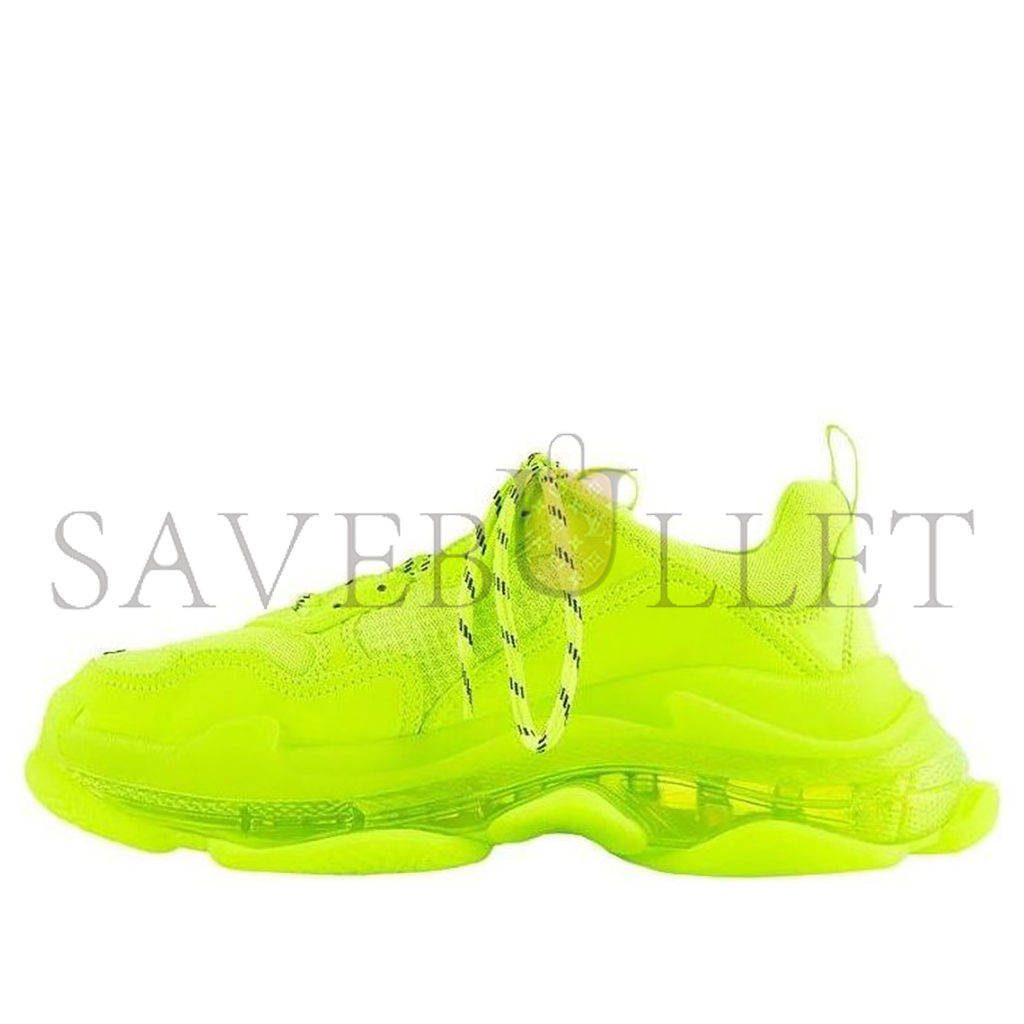 Ba*len*cia*ga triple s mesh and faux leather trainers in fluo yellow 541624w2ff17320