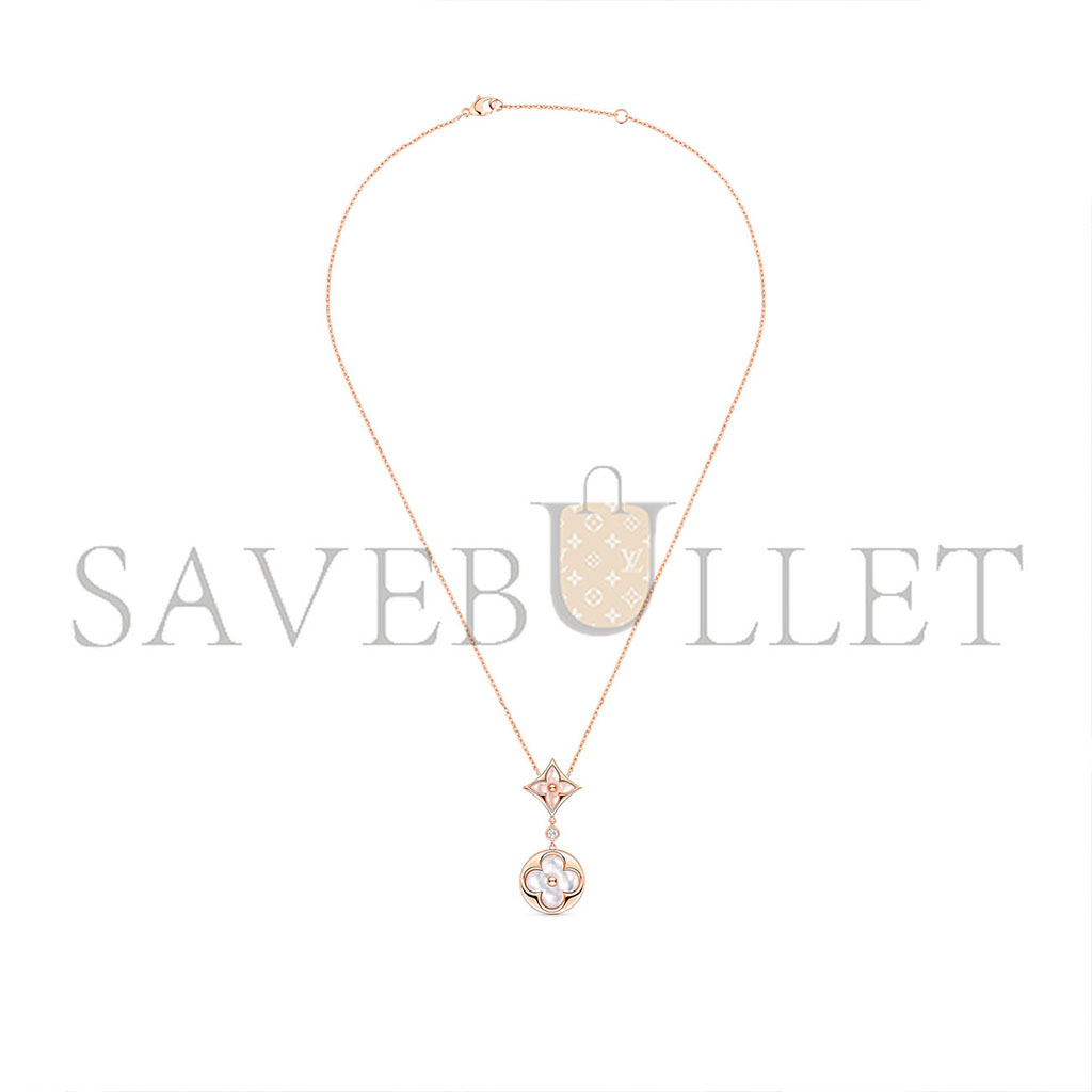 l**is v*t*n colour blossom necklace, pink gold, pink mother-of-pearl, white mother-of-pearl and Di*m*nd q94355