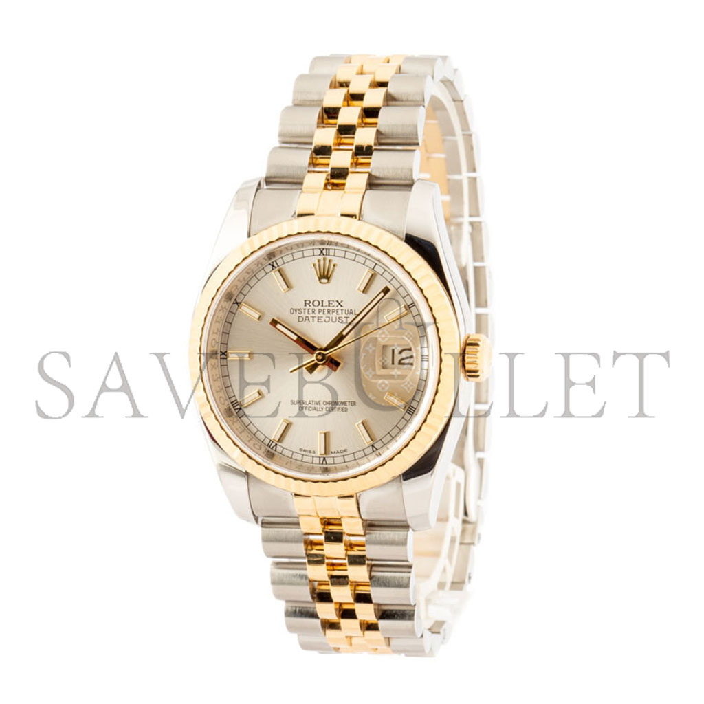 R*l*x datejust silver dial watch 116233
