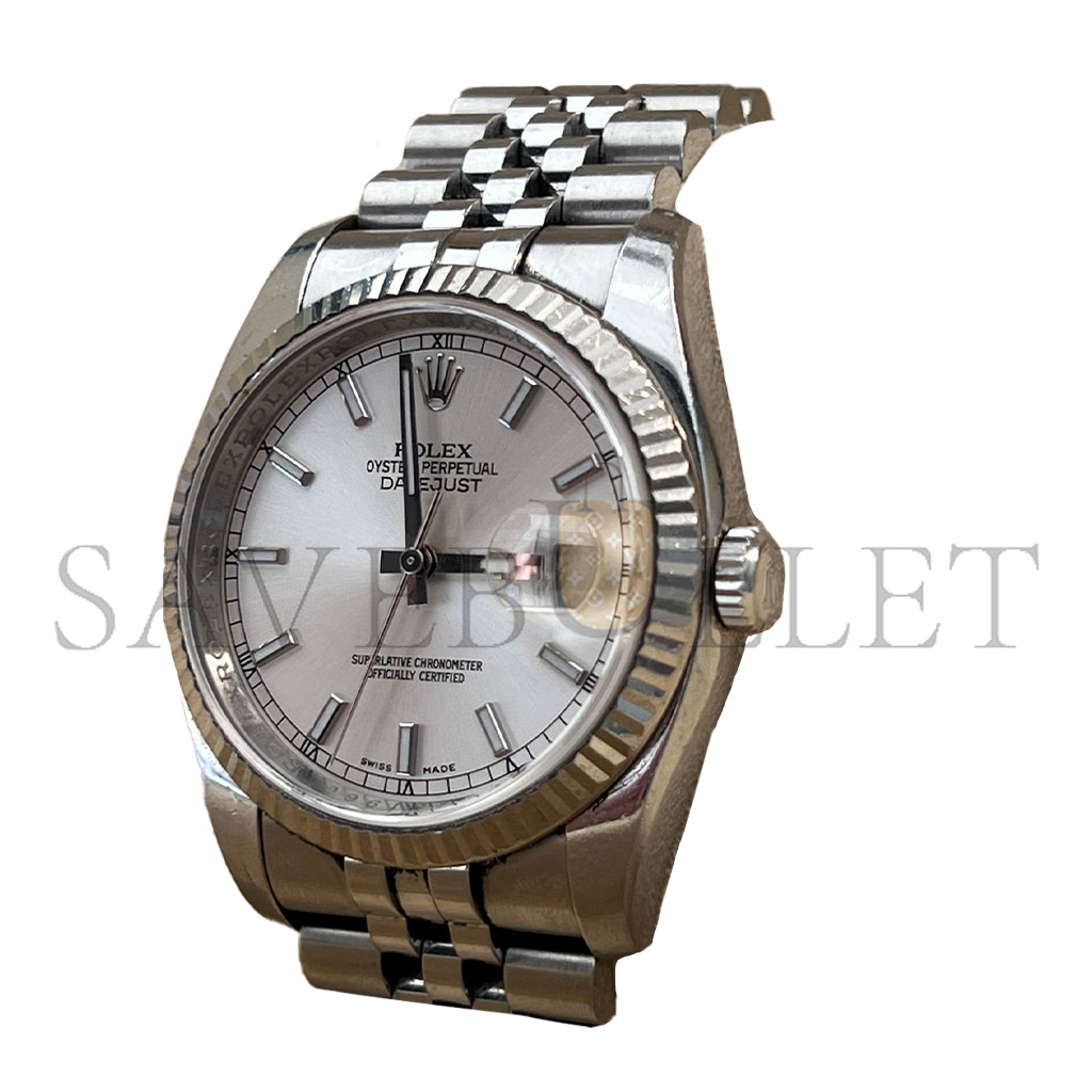 R*l*x datejust 36mm silver dial watch 116234