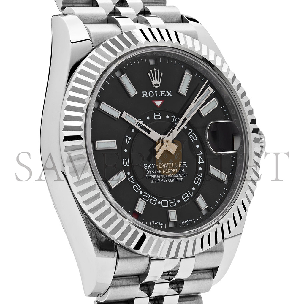 R*l*x sky-dweller stainless steel black dial jubilee watch 326934