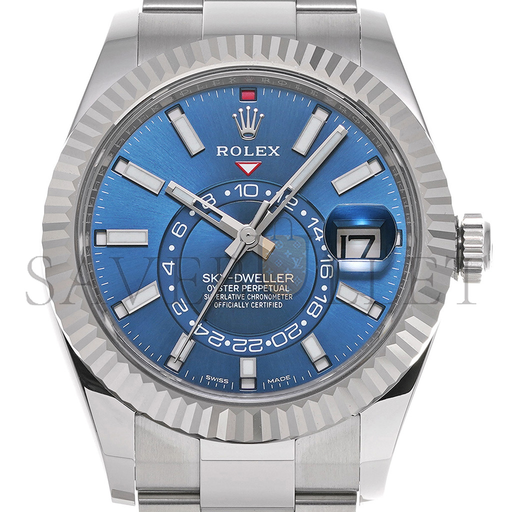 R*l*x sky-dweller series bright blue dial watch 326934