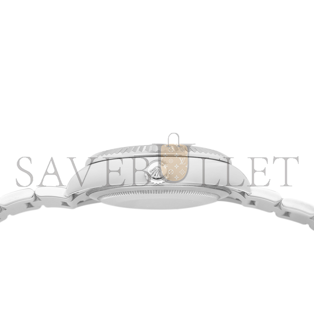 R*l*x sky-dweller stainless steel annual calendar dual time zone wristwatch with white gold 326934