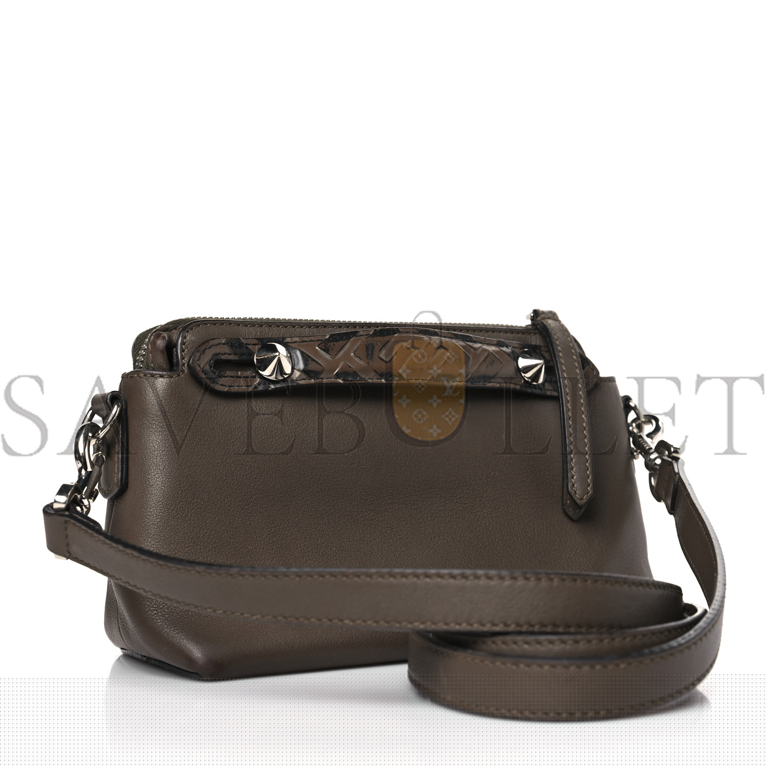F**di vitello dolce bi-color ff 1974 embossed mini by the way boston bag maya black (22*14*10cm)