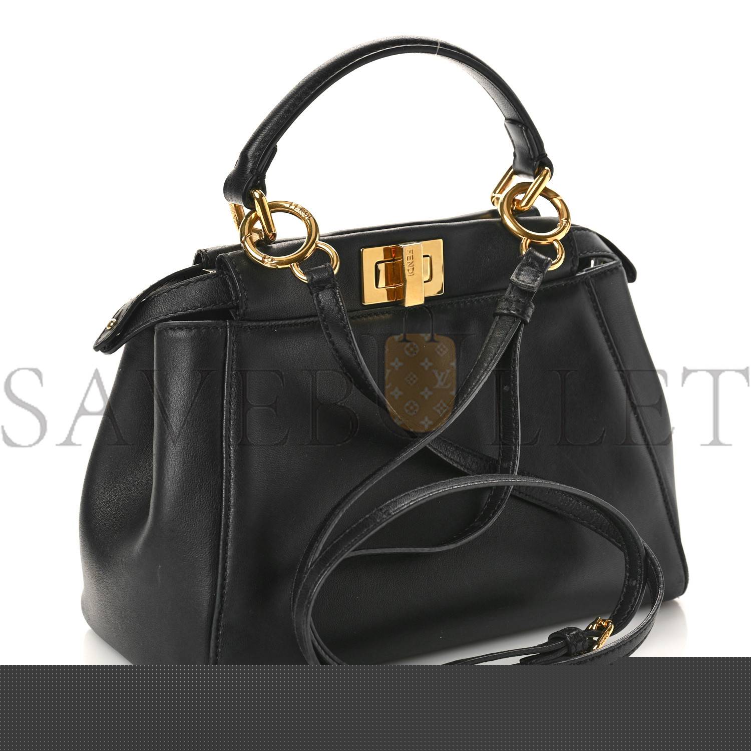 F**di nappa mini peekaboo iconic satchel black (23*17*11cm)