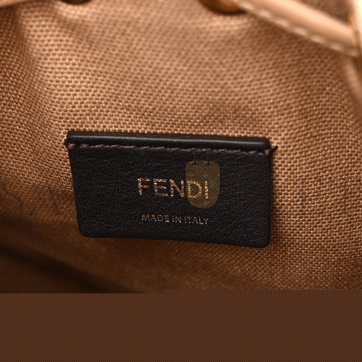 F**di canvas vitello king f is F**di ff multicolor embroidered mini mon tresor bucket bag multicolor cuoio (18*12*10cm)