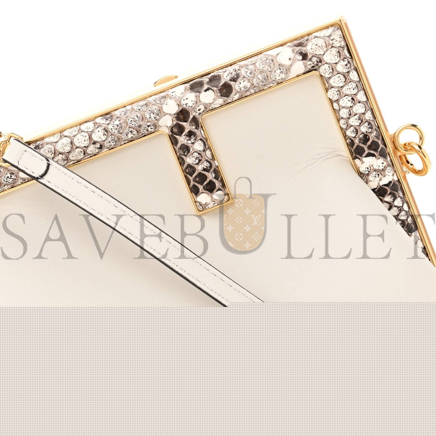 F**di shiny nappa snakeskin small F**di first white roccia (24*19*9cm)