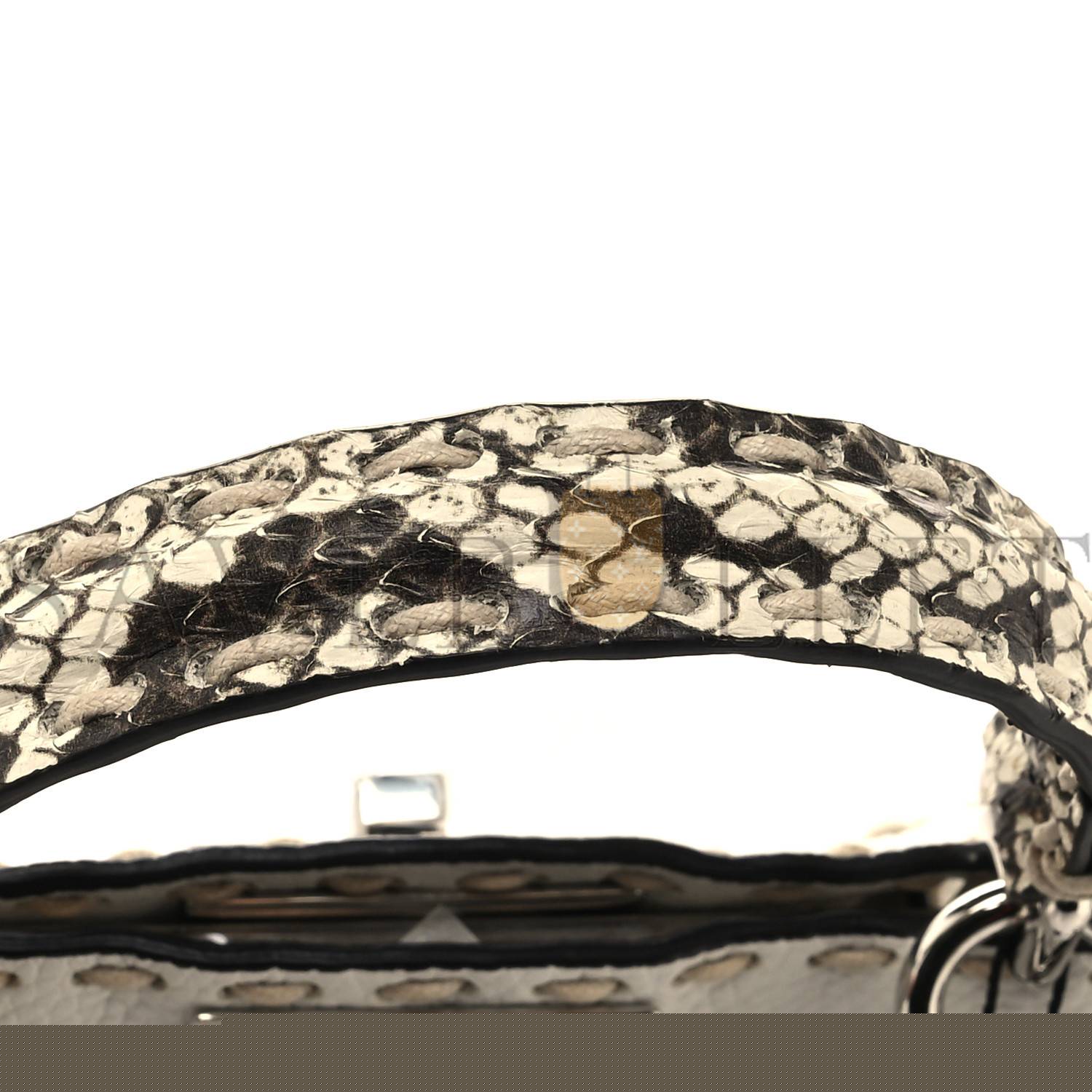 F**di vitello granato camoscio elaphe python print macro stitchings small peekaboo i see u iconic satchel white roccia (33*25*11cm)