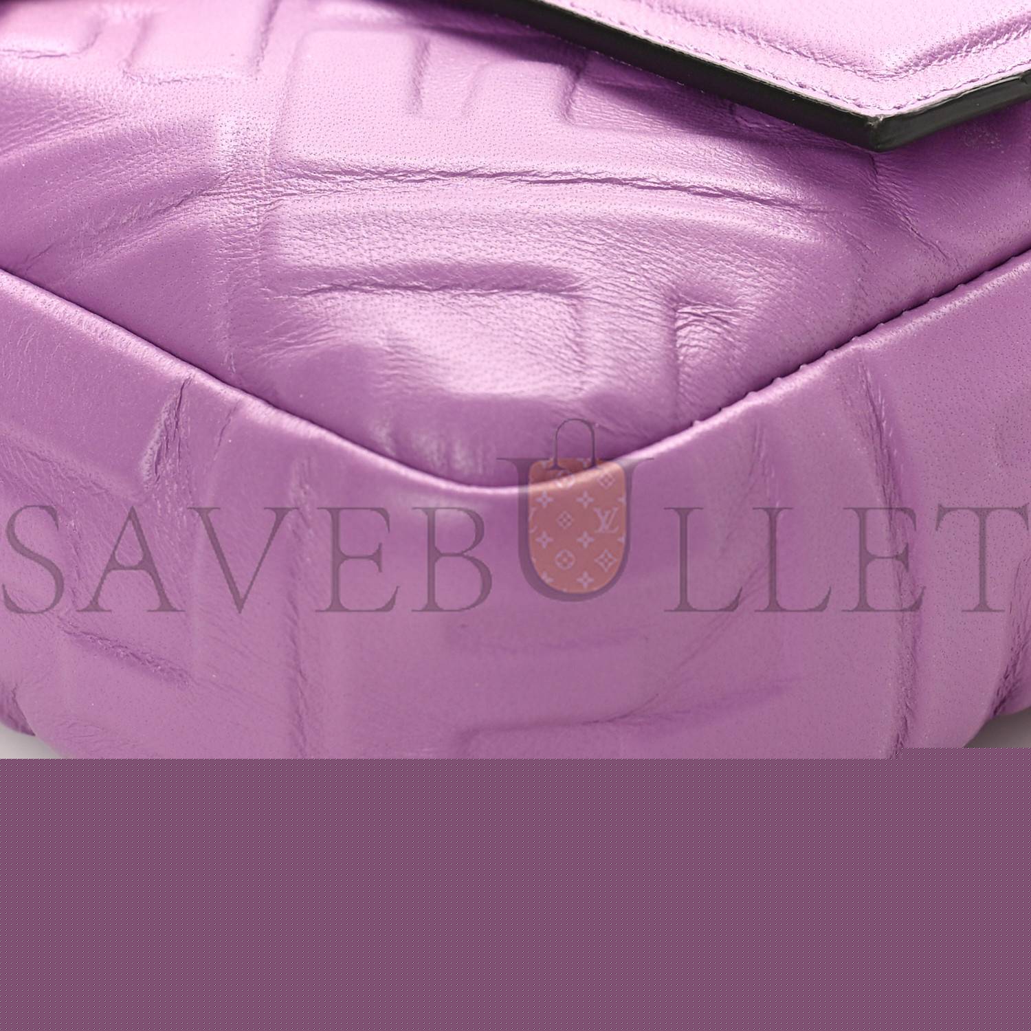 F**di nappa ff 1974 embossed baguette agapanto (26*14*6cm)